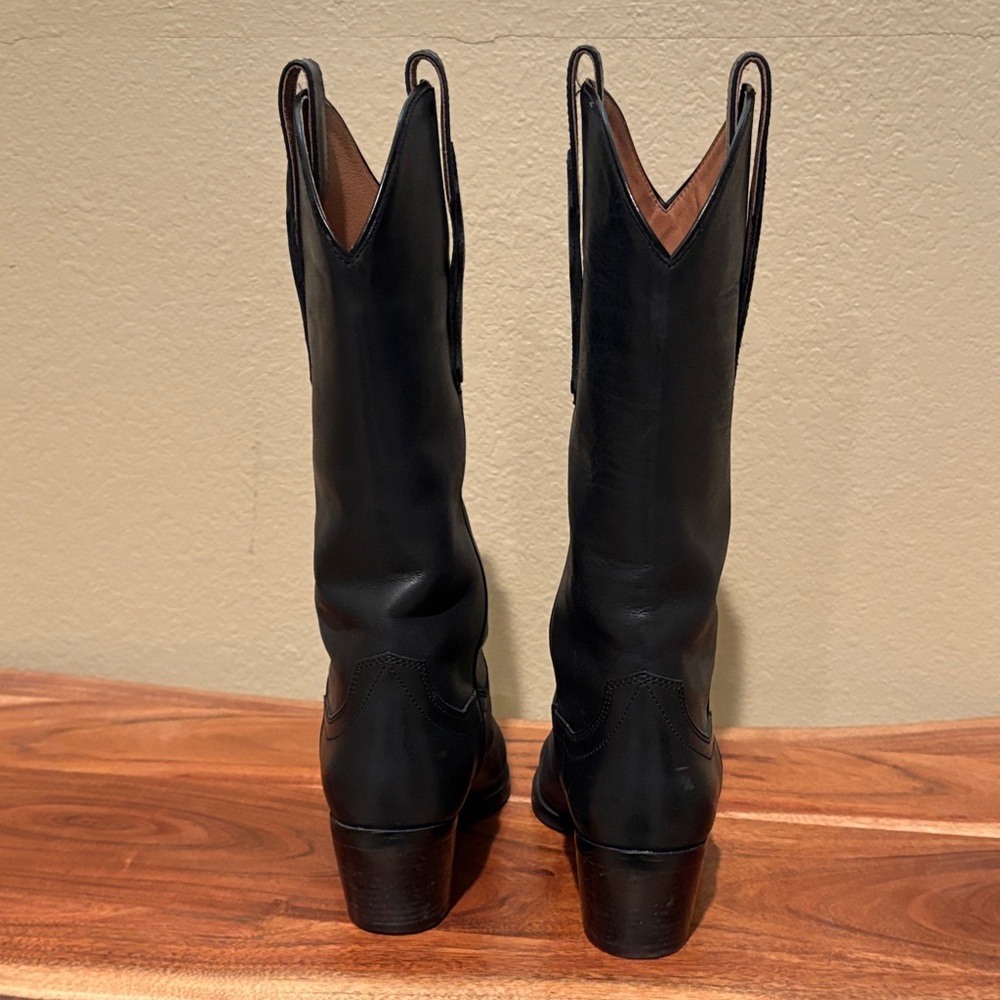 Jeffrey Campbell Floured Black Leather Cowboy Boots - Picture 2 of 5
